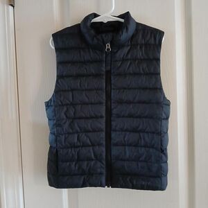 Lands End Black Down Alternative Thermo Plume Insulated Vest Kids Unisex XS 4-5y